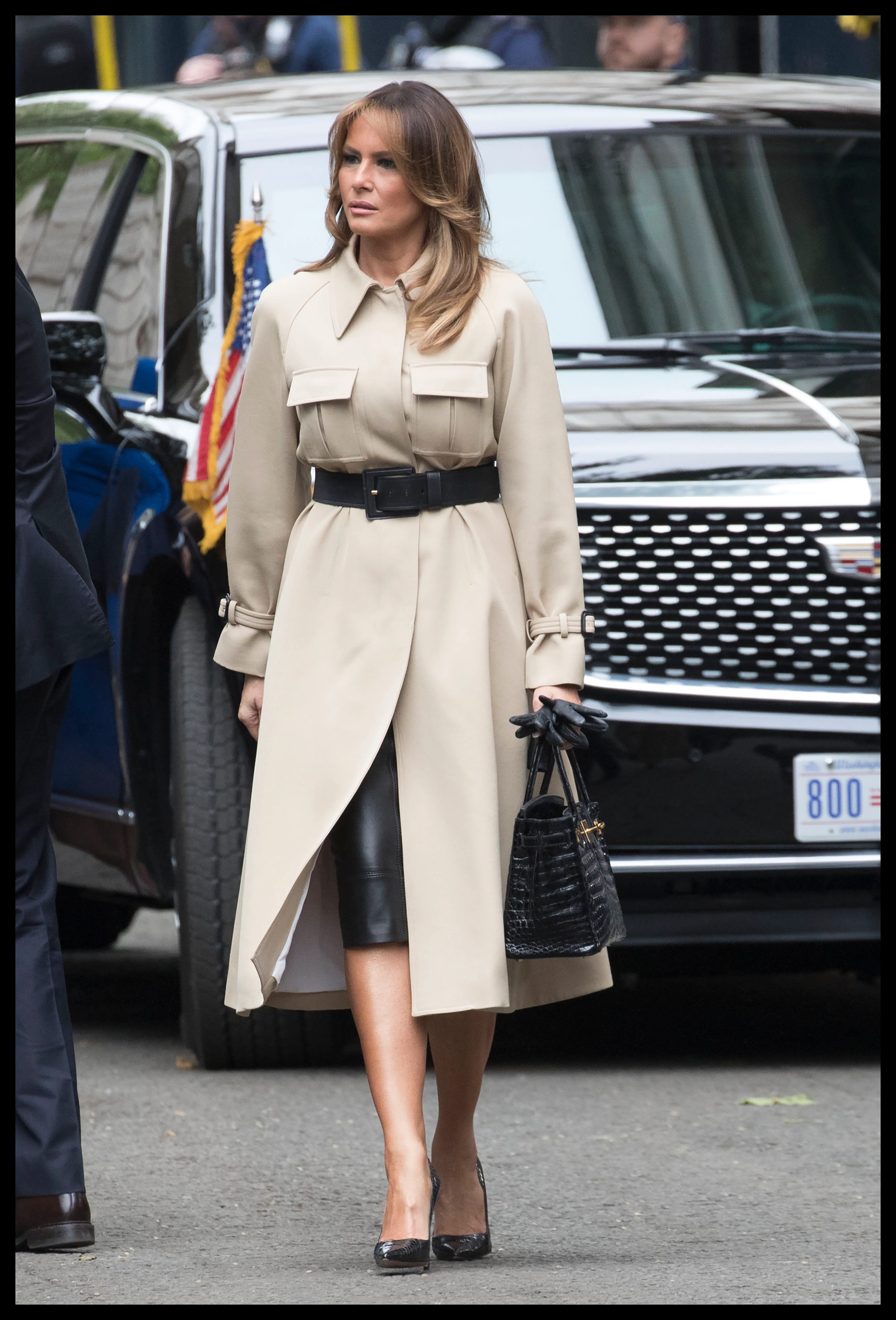 Melania Trump signe-t-elle le grand retour du trench cet automne ? - Photo News/Stephen Lock - Audrey Morard