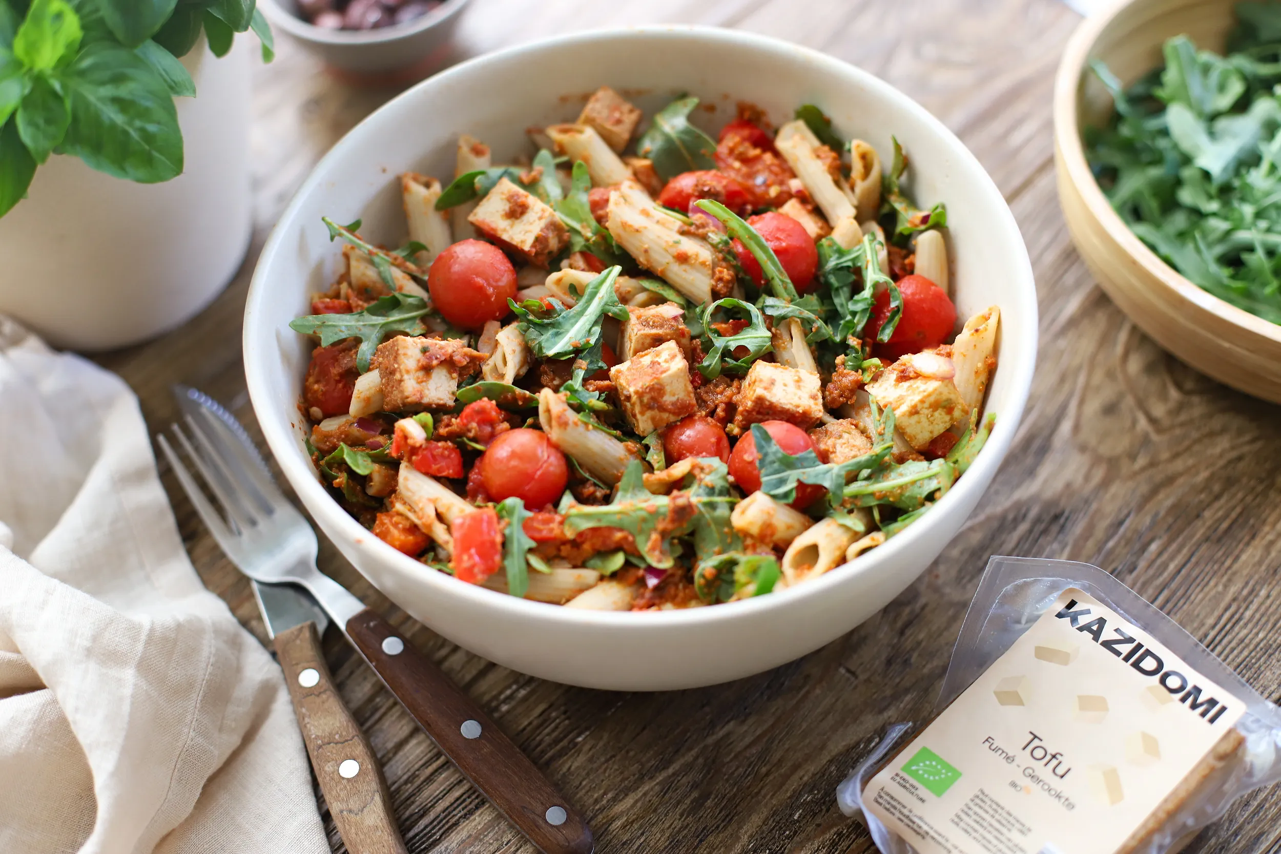 Salade de penne de riz brun aux légumes - La rédaction