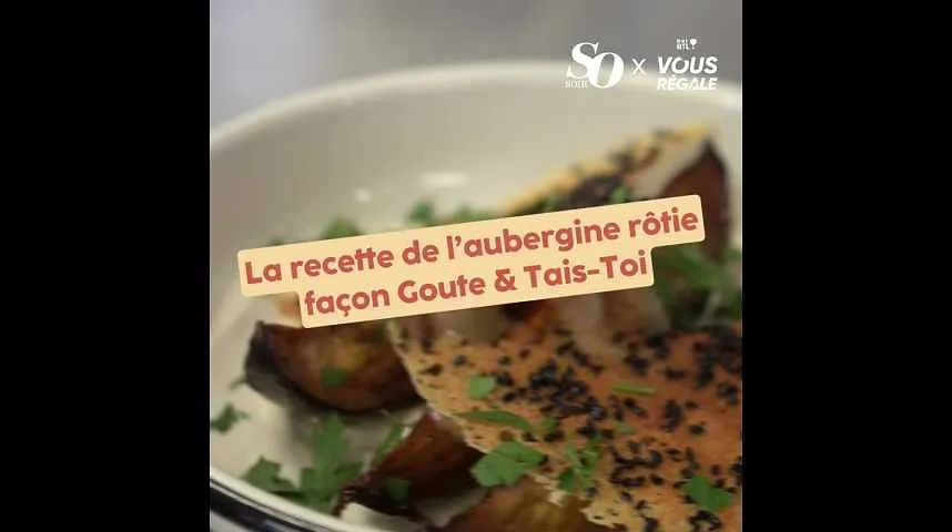 Recette - l’aubergine confite au tahini croûte de pain et citron brûlé 