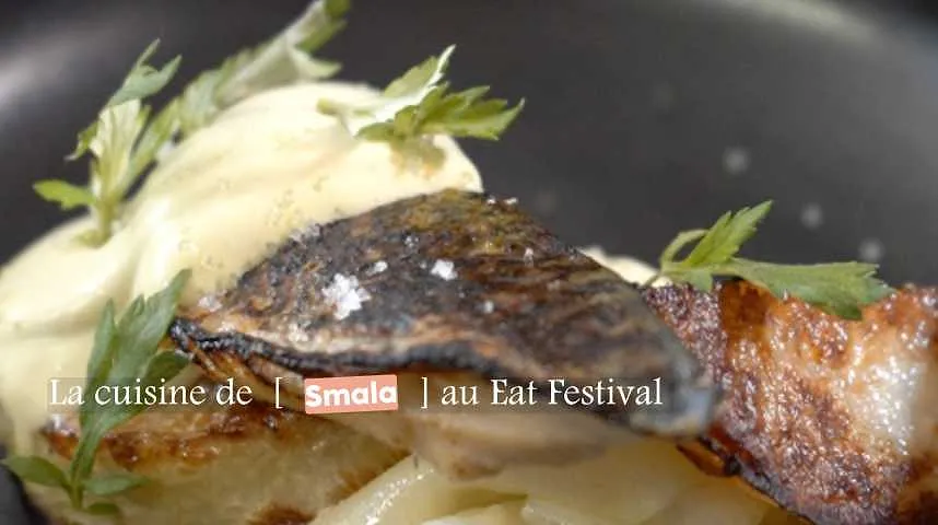 Recette : Maquereau à la flamme, chou-rave fumé, et crème sauvage du restaurant SMALA - Recette : Maquereau à la flamme, chou-rave fumé, et crème sauvage du restaurant SMALA