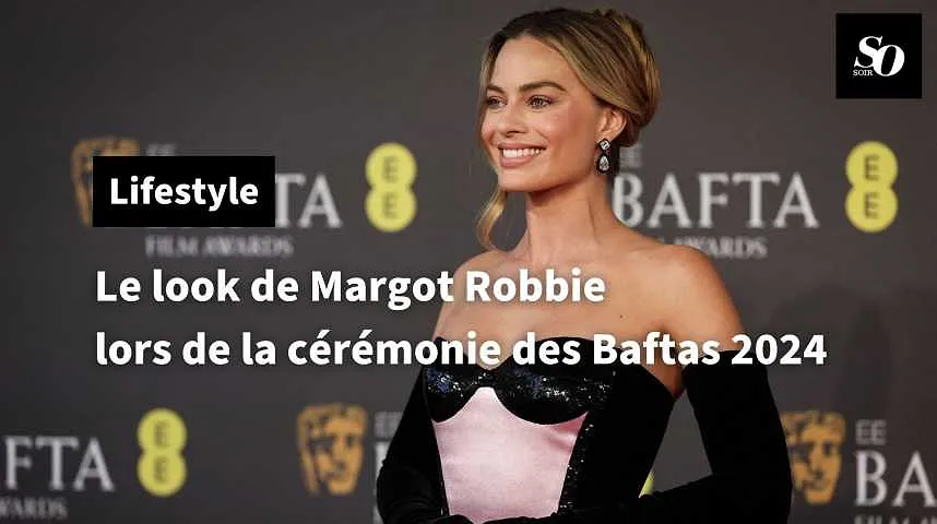 Le look de Margot Robbie lors de la cérémonie des Baftas 2024